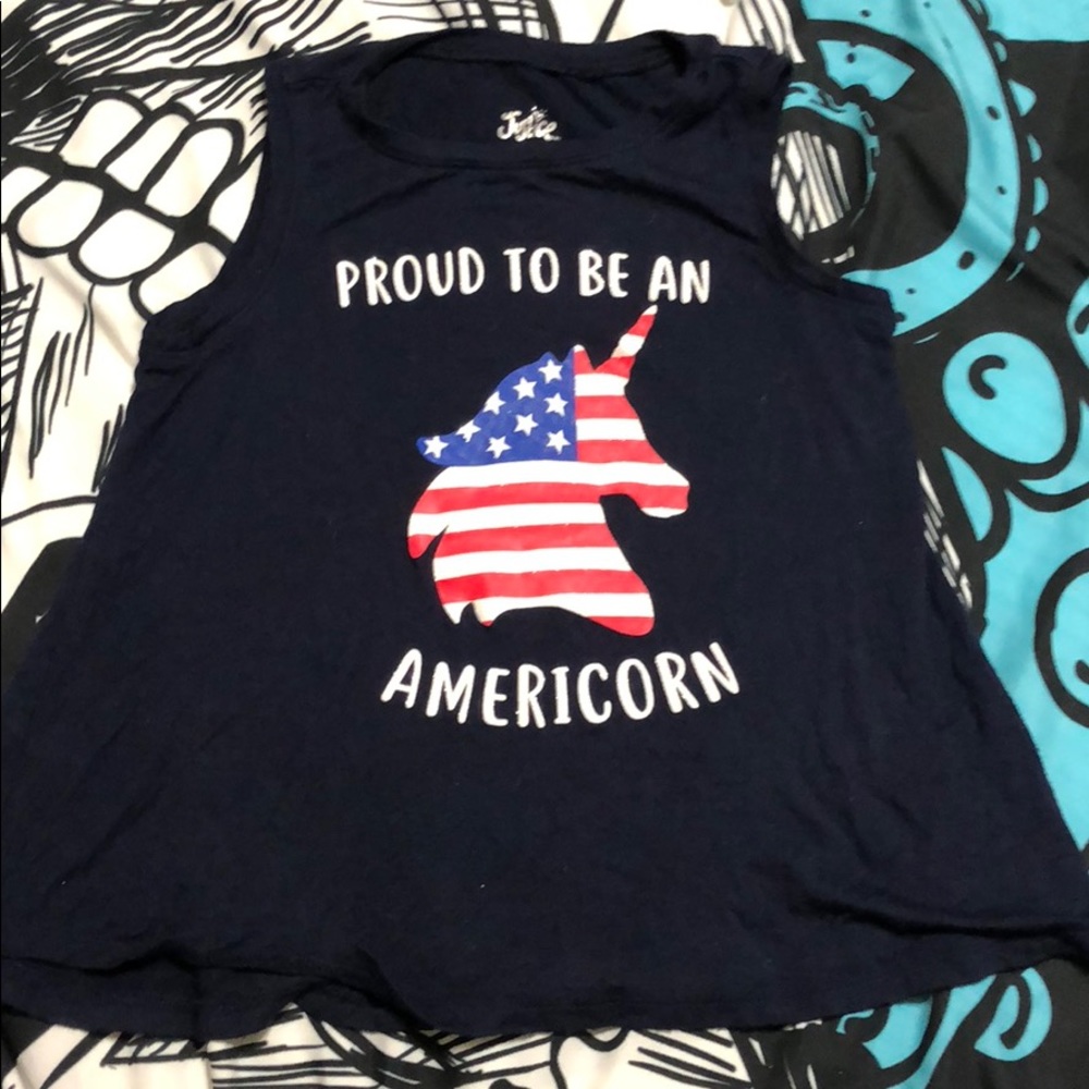 Girls Americorn (unicorn) size 6/7 justice shirt!